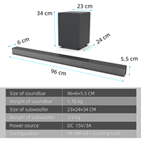 BS-18E ev sineması Surround ses sistemi kablosuz TV ses çubuğu Subwoofer kutusu Aux/USB/optik/koaksiyel/RCA dayanıklı plastik