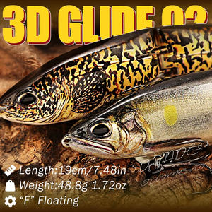 B&U JT42 190mm 48.8g Esca Galleggiante Topwater S-Glide con Tecnologia di Stampa 3D e Stampa di Squame Realistiche per Acqua Salata e Dolce, Esca per Musky - Product Image 2