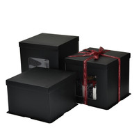 Boîtes d'emballage rigides pour gâteaux en forme de fenêtre avec logo personnalisé en relief et pelliculage brillant pour gâteaux d'anniversaire et desserts cuits