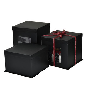 Boîtes d'emballage rigides pour gâteaux, style fenêtre, avec logo personnalisé en relief et pelliculage brillant, pour gâteaux d'anniversaire et desserts cuits - Product Image 3