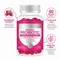 Gummies Probiotiques pour Femmes Marque Blanche 50 Milliards de CFU pour la Santé Vaginale et le Soutien Digestif Équilibre du pH Sans Sucre 60 Unités