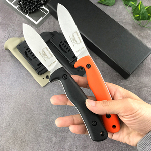 Cuchillo <span class=keywords><strong>de</strong></span> hoja fija EE-AGK con hoja lavada a <span class=keywords><strong>la</strong></span> piedra, mango G10, EDC, para exteriores, jungla, camping, caza, herramientas <span class=keywords><strong>de</strong></span> <span class=keywords><strong>supervivencia</strong></span> con funda - Product Image 2