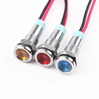 Lampe indicatrice d'équipement 12V/24V CC 100-240V CA LED blanc froid IP67 chromée à brancher sur panneau à trou de 6mm pour entrepôt