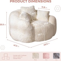 Sofá Cama Minimalista Moderno Transfronterizo, Sillón de Lectura Acolchado Extra Grande y Suave, Espuma Triturada, Resistente a Arañazos y al Cabello