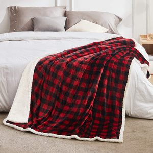 Nouvelle couverture personnalisée en flanelle et polaire Sherpa à carreaux Buffalo pour Noël, chaude et moelleuse, pour lit, canapé ou cabane - Product Image 3