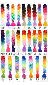 Extensions de cheveux en tresses jumbo de 24 pouces, de haute qualité, ombrées <span class=keywords><strong>blond</strong></span> miel, 100g, pré-étirées, cheveux de tressage en soie pour femmes, enfants, hommes - Product Image 6