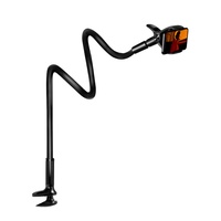 Support de téléphone portable à clip avec poignée flexible, bras long, col de cygne, support de montage à pince pour téléphone X/8/7/6/6s/5