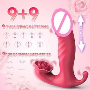 Vibrateur en silicone Rose à télécommande portable - 9 vitesses de vibration, étanche, rechargeable par USB, discret, jouet sexuel pour la masturbation, en vrac - Product Image 2