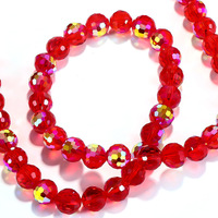 Perles de cristal 4mm 6mm 8mm 10mm, perles de verre facettées avec revêtement AB pour la fabrication de bracelets, bijoux DIY, vente en gros