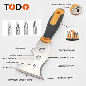 TODO çok fonksiyonlu 16 1 paslanmaz çelik bıçak macun bıçak sökücü boya kazıyıcı aracı ile 4 tornavida uçları
