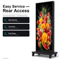Écran publicitaire LED extérieur P2.5 avec base mobile pliable, luminosité 5000 Nits, étanche IP65, HDR10 pour centre commercial