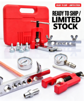 Kit d'outils de réparation pour systèmes de climatisation et de réfrigération HVAC, comprenant un ensemble de manomètres et un élargisseur de tuyaux pour R410A, R22, R134a