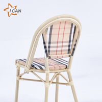 Chaises de jardin de balcon de restaurant en plein air Chaises de salle à manger tissées de bistro pour manger en plein air