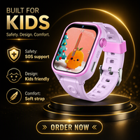 Montre connectée GPS 4G pour enfants, appel vidéo, suivi en temps réel, écran carré, tracker de poignet pour enfants
