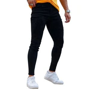 Mens Dropship <strong>Custom</strong> <strong>Label</strong> High Stretch Pent Denim <strong>Jeans</strong> New Model Pantalones Skinny <strong>Jeans</strong> Pants Streetwear for Men - Product Image 2