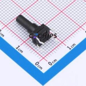 TSW06112-140B331BA Tactile Switch Through hole-4P,6.1x6.1mm Switch Single Pole Single Throw Round Button 1.8N 6.1mm - Product Image 2