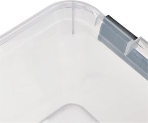 50L Classic <b>Clear</b> PP Plastic Injection Durable Transparent Stackable Nestable Household Storage <b>Container</b> with Lid Wheels - Product Image 3