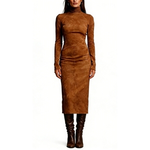 ชุดเดรสผู้หญิงคอเต่ามิดิลายมัดย้อม - เสื้อผ้าผู้หญิงแขนยาวเข้ารูป ชุดเดรสผู้หญิงแฟชั่น - Product Image 1