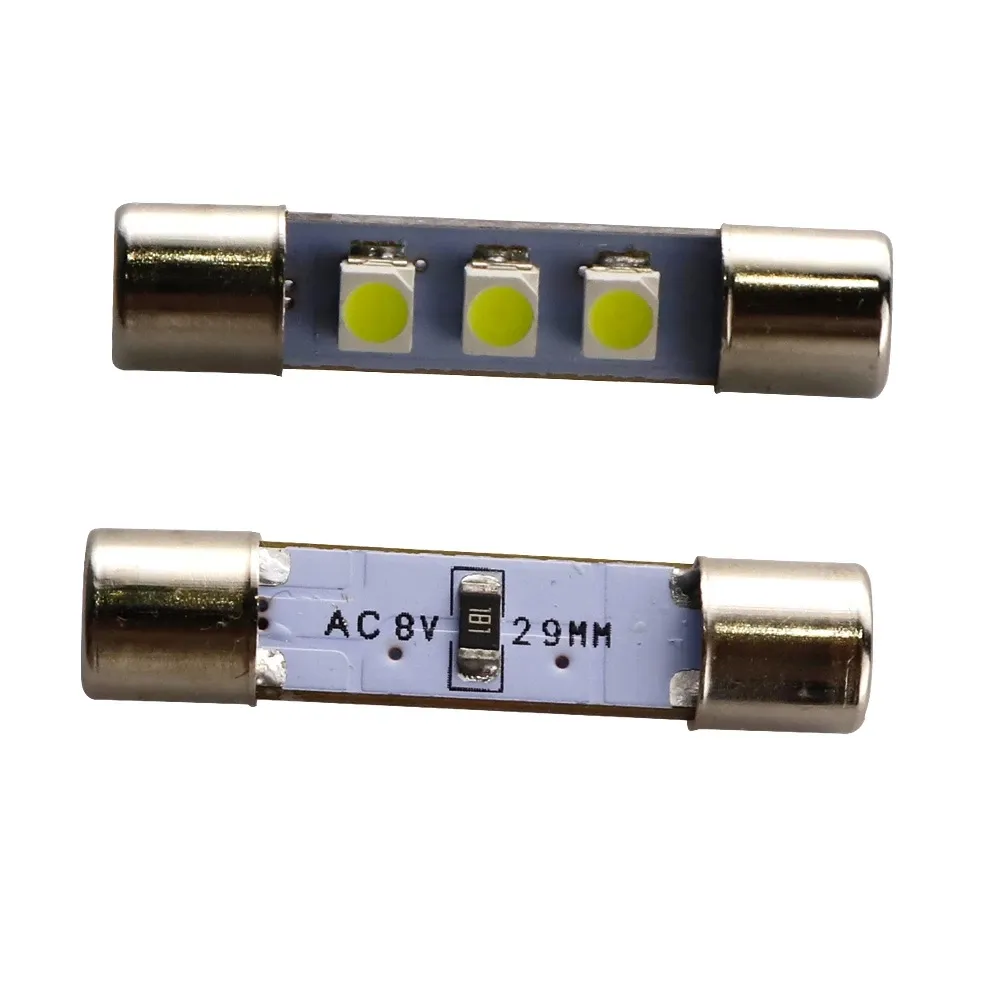 AC 8V 오디오 장비 수신기 독서 빛 T6.3 홍수 꽃줄 C5W 29mm 31mm 3 SMD 1210 3528 LED 번호판 빛 8V