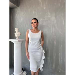 Haut en tricot décontracté pour femme DANS, couleur écru unie, coupe régulière et manches longues, tailles en gros 36-42 - Product Image 1
