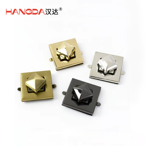 Cerradura cuadrada Handa Hardware con manija de aleación de zinc y pestillo metálico para bolsos, en acabado dorado claro, blanco, negro y antiguo. - Product Image 3