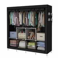 Armoire pliable à assembler, armoire en toile non tissée bon marché, armoire pliable portable, armoire en tissu pour chambre à coucher