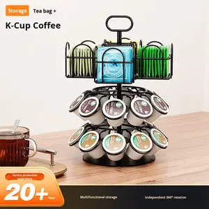 Soporte Giratorio <span class=keywords><strong>para</strong></span> Cápsulas de Café, Organizador de Accesorios de Cocina que Ahorra Espacio, <span class=keywords><strong>Base</strong></span> Antideslizante <span class=keywords><strong>para</strong></span> Máquinas <span class=keywords><strong>Nespresso</strong></span> K-Cup - Product Image 3