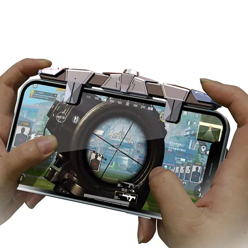 G15 Trigger da gioco per telefoni cellulari 6 dita Controller PUBG pulsante Gamepad Controller sensibile per riprese e obiettivi per IPhone Android