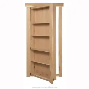 Customized Measurements Solid Wood Cabinet Doors Storage Secret Hidden Door Bookshelf Door