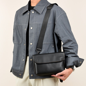 Sac de soirée professionnel en gros pour hommes, sacoche de poignet tendance de haute qualité avec dragonne amovible, sac bandoulière étanche en PU - Product Image 3