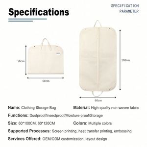 Sacs anti-poussière personnalisés pour sacs à main, housses de protection pour vêtements de luxe avec logo, portables, imperméables, pliables, en tissu non tissé, pour costumes - Product Image 4