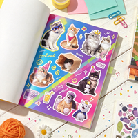 Livre d'autocollants personnalisés en vinyle découpé sur mesure, thème animaux, pour enfants, pour journal créatif, ordinateur portable, artisanat et décoration