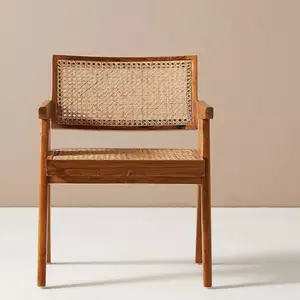 Оптовая продажа, роскошный новый классический современный деревянный обеденный стул из ротанга, мебель для дома, минималистский обеденный стул из массива дерева, стул для загара