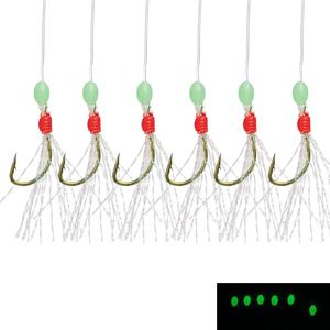 CHEERY - Aparejos de <span class=keywords><strong>Pesca</strong></span> Sabiki al por Mayor, <span class=keywords><strong>con</strong></span> Piel de Pescado y 6 Anzuelos # 8 # 10 # 12 # 14 # 16 - Product Image 5