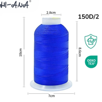 Fil élastique en nylon personnalisé, extensible dans quatre sens, surjeté, grand rouleau, fil chenille blanchi 150D, double brin, fil à coudre