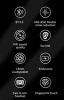 Auriculares Bluetooth J9 2 en 1 con Cable Desmontable para el Cuello, Cancelación de Ruido ANC ENC, Micrófono, IPX6, Auriculares Inalámbricos TWS para Turismo y Camping