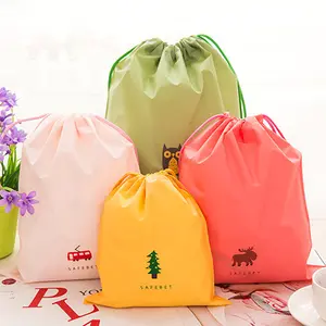 2022 Wholesale Cheap Printed Drawstring Bags Polyester Custom Logo Frosted Plastic Pvc Packaging Bags For Clothing