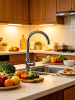 Vente directe usine – Robinets de cuisine et de salle de bain modernes, finition chromée, en acier inoxydable, à poser sur comptoir, avec cartouche céramique, 1 poignée