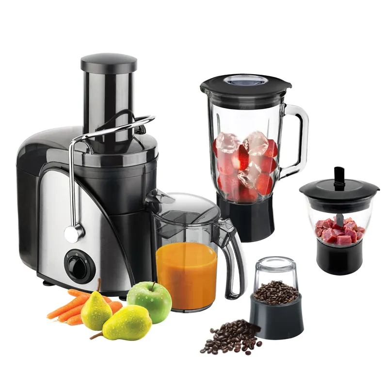 600W 4 in 1 Centrifugal Juicer And Blender Food Processor Multi-function Juicer Blender Chopper Grinder With Glass Jar