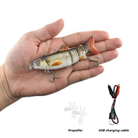 Leurre électrique Wobblers pour la pêche 4 segments appâts de natation Leurre rechargeable Crankbait clignotant lumière LED robotique