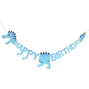 FUXIN Nouvelle bannière de fête d'anniversaire en forme de dinosaure, lettres suspendues, joyeux anniversaire, bannière écologique, matériau en carton durable, décoration de fête - Product Image 3