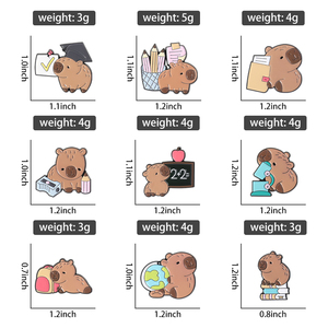 Kawaii Capybara Schule Emaille Pins Cartoon Bildung Tier Brosche Revers Abzeichen Schmuck Geschenk für Studenten - Product Image 6