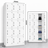 Casier en acier à 15 portes avec serrure à clé, armoire de rangement pour employés, gymnases, écoles, dortoirs, bureaux, objets personnels, OEM ODM, fourniture directe d'usine