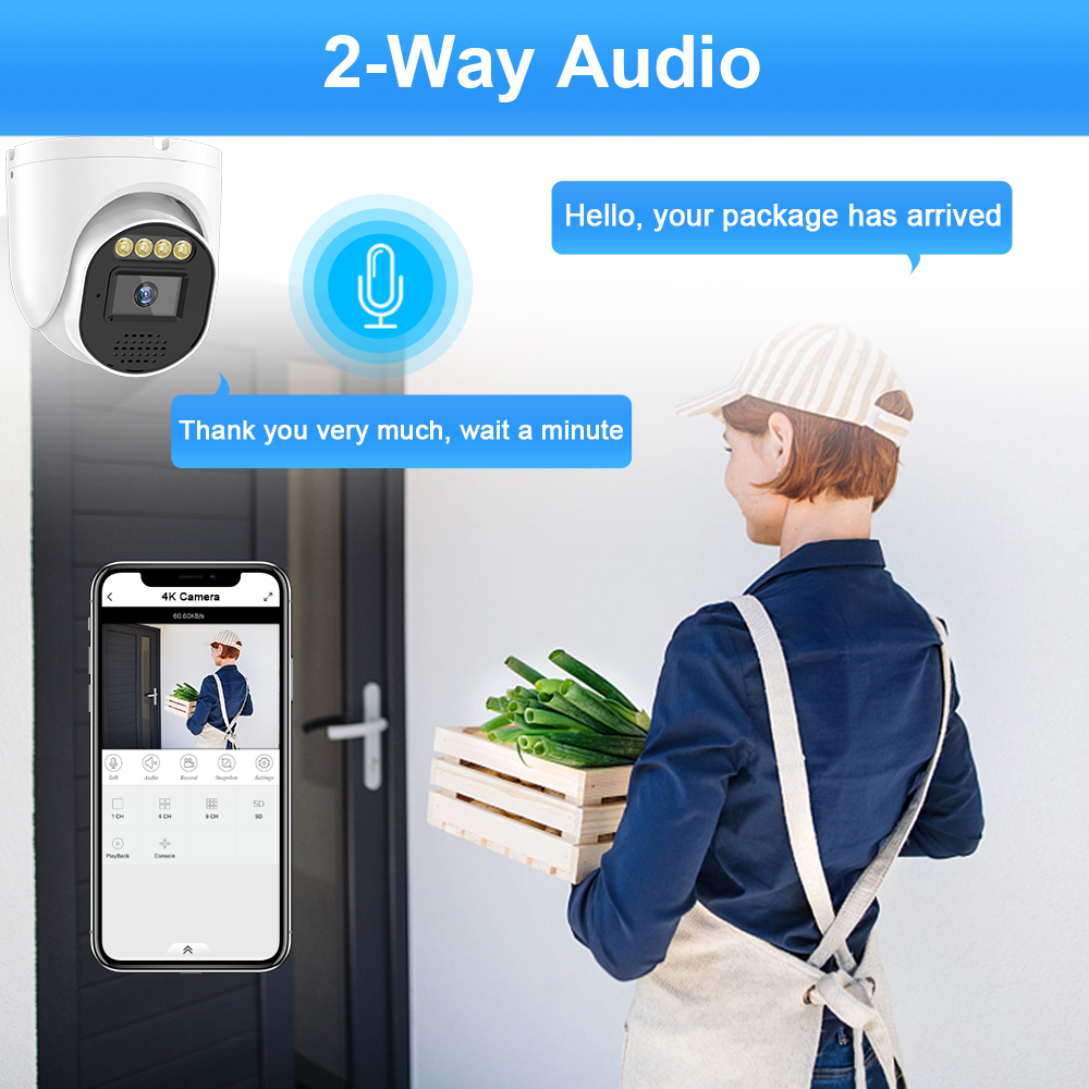 4MP POE IP Security Camera with Colorful Built-in Microphone Real Audio Record Two-way Communication CCTV Camera Full Metal · image 3