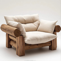 Fauteuil inclinable ergonomique en bois massif STG Industrial Wabi-Sabi, chaise longue de détente, chaise longue écologique pour la salle à manger, la maison, l'hôtel