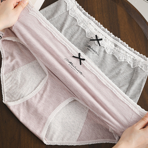 FF6455 <strong>Plus</strong> <strong>Size</strong> Cotton Women <strong>Period</strong> Briefs Leakproof Menstrual Underwear Bowknot Mid Waist Menstrual <strong>Period</strong> <strong>Panties</strong> - Product Image 6