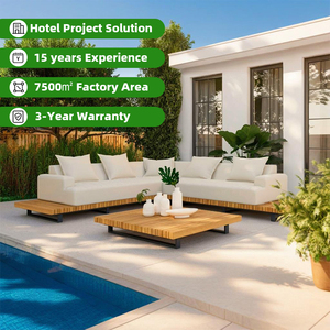 Conjunto de Sofás de Exterior Contemporáneos de Teca - Muebles de Jardín Resistentes al Agua para Uso en Villas, Hoteles y Resorts - Product Image 1