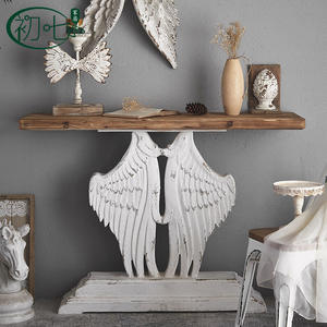 Console <b>Table</b> Solid Wood Carved Handmade <b>Wall</b> Mounted Entryway Living Room Storage Rack Wedding Decor - Product Image 2