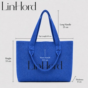 Bolso de compras tejido para paseos por la ciudad y atuendos informales de viaje, con un cuerpo de punto texturizado y dos asas de diferentes longitudes. - Product Image 4
