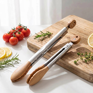 Accessoires de <span class=keywords><strong>cuisine</strong></span>, outils de cuisson, pinces de <span class=keywords><strong>cuisine</strong></span> en bois d'acacia, pinces à aliments en acier inoxydable de 9 pouces et 12 pouces, ensemble pour <span class=keywords><strong>la</strong></span> maison et <span class=keywords><strong>la</strong></span> <span class=keywords><strong>cuisine</strong></span> - Product Image 1